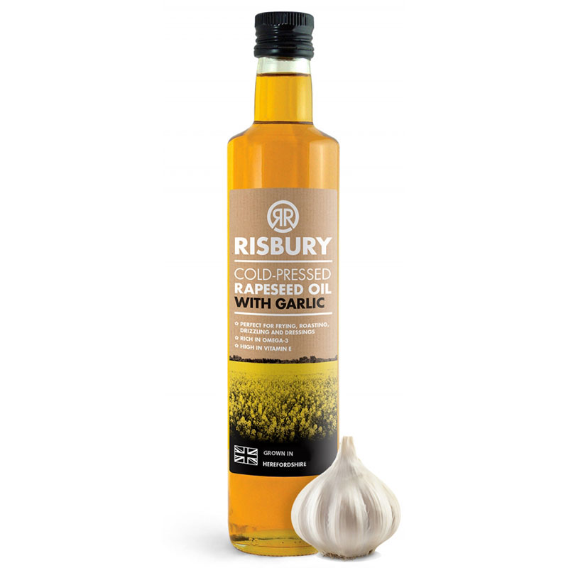 RISBURY COLD-PRESSED RAPESEED OIL WITH GARLIC - 250ml